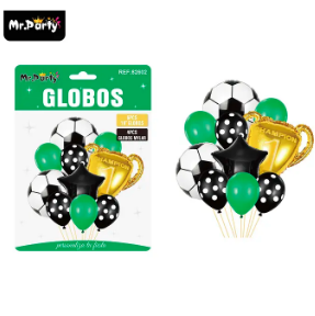 Set de globos de látex 10pcs fútbol y trofeo