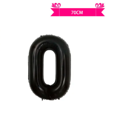 Globo metálico negro 70cm número 0