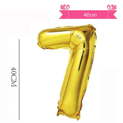 Globo metálico dorado 40cm número 7
