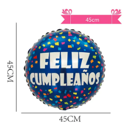 Globo metálico redondo feliz cumpleaños 