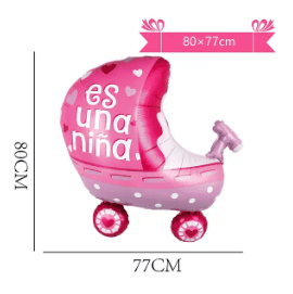 Globo metálico baby shower es una niña