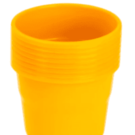vaso plastico amarillo 200 ml (10 unds)