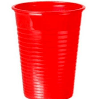 vaso plastico rojo  200 ml (10 unds)