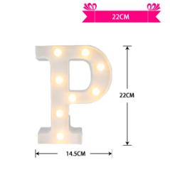 Letra P con luz led