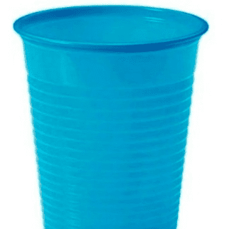 vaso plastico celeste  200 ml (10 unds)