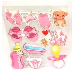 adorno stickers - baby shoer-celeste
