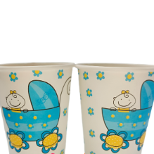 vasos coche celeste 10 unds