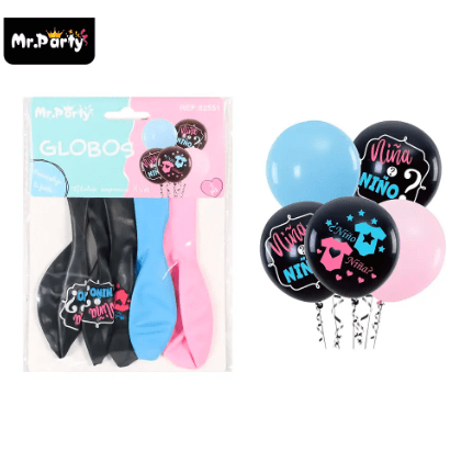 Globos de látex Niña o Niño mate 30cm 5pcs