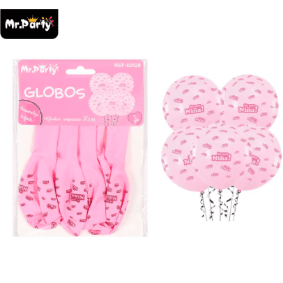 Globos de látex Es una Niña color rosa 30cm 5pcs