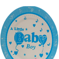 plato -baby shower -celeste ( 10 unds.)