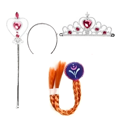 set trenza princesa castaña 
