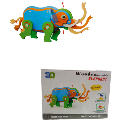 elefante madera armable 