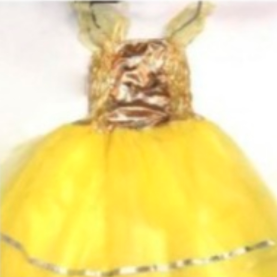 vestido princesa economico  amarillo 