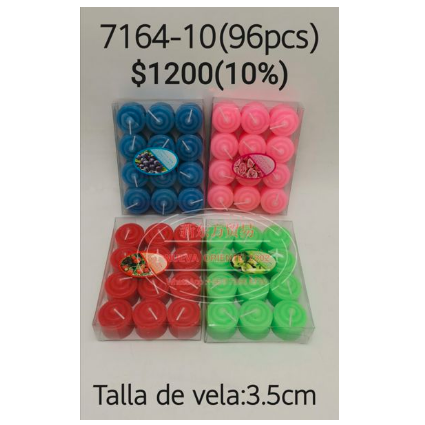 vela 12 piezas de color