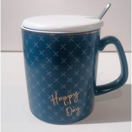 tazon happy day azul  c/ tapa y cuchara 