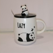 tazon panda lazy  c/ tapa y cuchara 