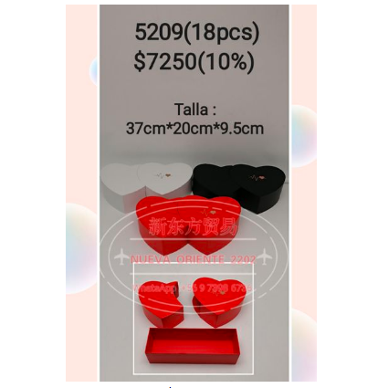caja de regalo con forma de doble corazon
