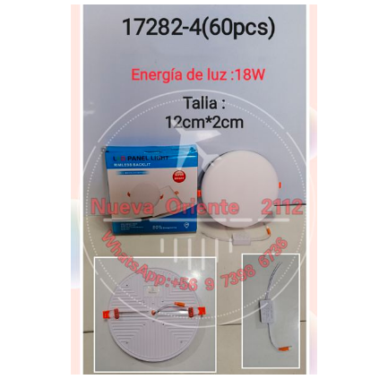 panel de luz sin marco 18w