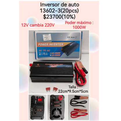 inversor coche 12v 1000w